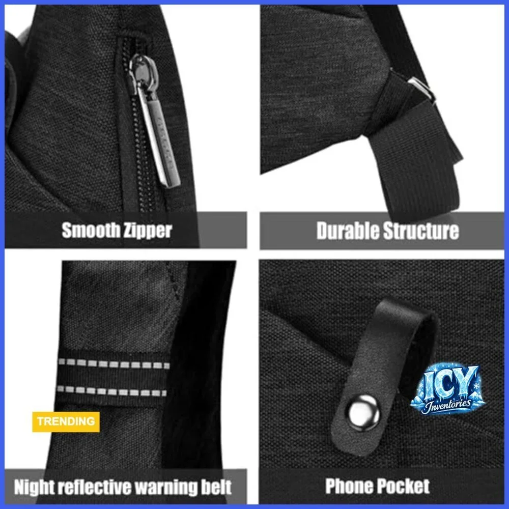 Water-Repellent Nylon Sling Bag Anti-Theft Crossbody Travel Daypack